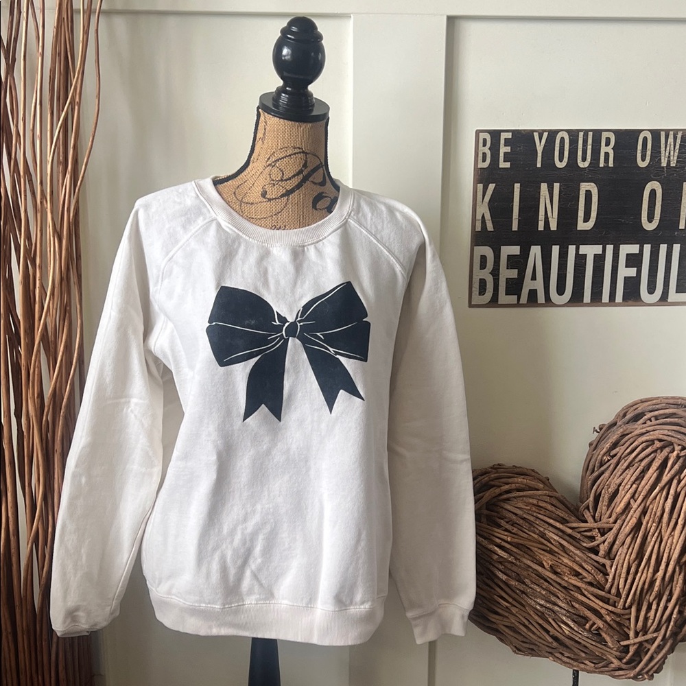 Wallflower Off White Sweatshirt with Black Bow